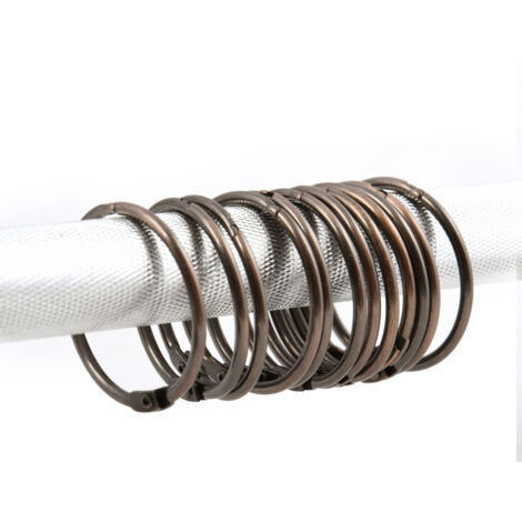 Lot de 12 anneaux pour rideaux de douche RINGO SMALL Cuivré Spirella (1/5)