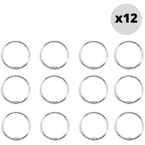 Spirella – Lot de 12 anneaux pour rideaux de douche – Acier chromé Ø5 cm – Installation facile – Design élégant pour salle de bain