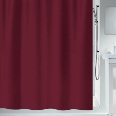 Rideau de douche Polyester PRIMO 180x180cm Bordeaux Spirella (1/5)