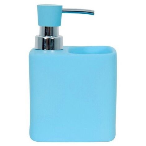 Distributeur de savon & Porte Eponge Céramique MALAGA Bleu ciel MSV