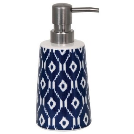 Distributeur de savon Céramique IKAT Bleu & Blanc MSV
