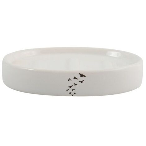 Porte savon céramique INDIA Blanc & Orange MSV