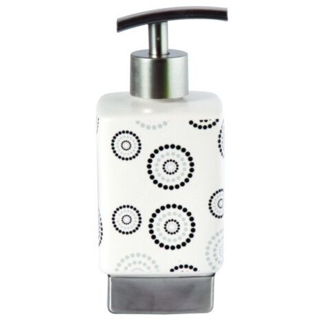 Distributeur de savon Céramique DOTS Gris & Blanc MSV (1/2)