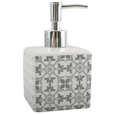 Distributeur de savon Céramique EVORA Gris & Blanc MSV (1/3)