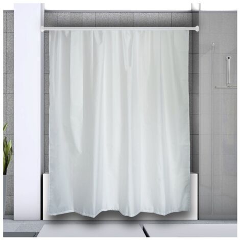 Spirella Barre tringle pour rideau de douche d'angle modulable à fixer en Alu DECOR UNIVERSAL Blanc