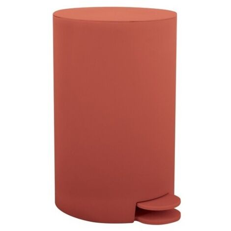 MSV – Poubelle de salle de bain 3L en polypropylène – Couleur terracotta – Forme slim pour espaces réduits – Dimensions 14,5x15,5x27cm