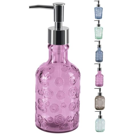 Distributeur de savon Verre recyclé CARLITA Rose Spirella (1/3)