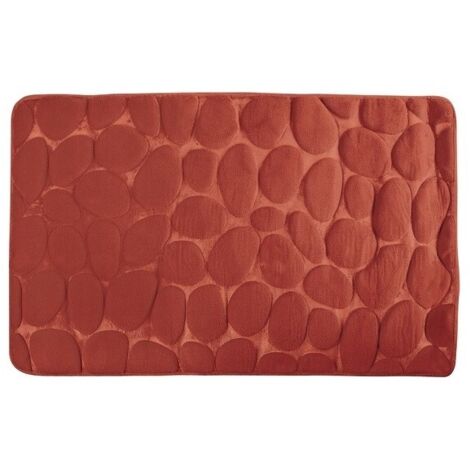 MSV – Tapis de bain microfibre 50x80 cm terracotta – Revers antidérapant – Absorption rapide – Texture douce et moelleuse