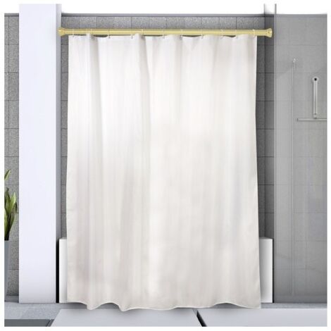 Spirella – Barre extensible pour rideau de douche 125-220cm – Aluminium doré sans perçage – Installation facile entre murs – Ø21mm