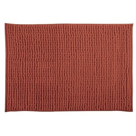 MSV – Tapis de bain microfibre chenille 40x60cm – Couleur terracotta – Revers antidérapant pour sécurité – Absorption rapide d'humidité