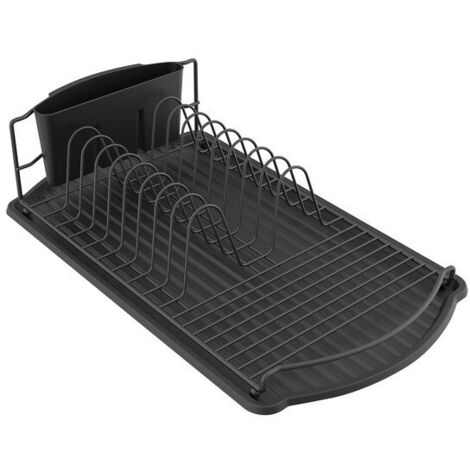 Egouttoir à vaisselle avec plateau en Acier Noir mat MSV