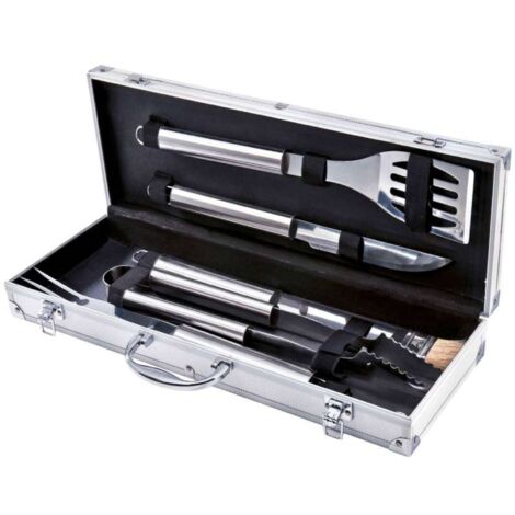 Lehmann Kit Barbecue Ustensiles, 26 pièces en Acier Inoxydable - Pince, Spatule 4-en-1, Fourchette, Brosse de Nettoyage, Set Accessoires Barbecue Complet avec Mallette Portable, Idée Lehmann Kit Barbecue Ustensiles, 26 pièces en Acier Inoxydable - Pince, Spatule 4-en-1, Fourchette, Brosse de Nettoyage, Set Accessoires Barbecue Complet avec Mallette Portable, Idée