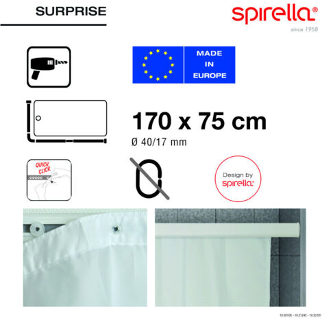 Lot De 5 Glisseurs Pour Barre De Douche Spirella Modèle Surprise - Blanc, Installation Facile