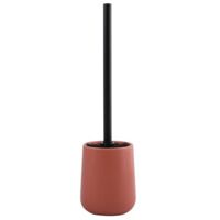 MSV – Brosse WC céramique terracotta mat – Support solide et facile à nettoyer – Poils résistants à l'usure – Dimensions 10,4x38,8cm