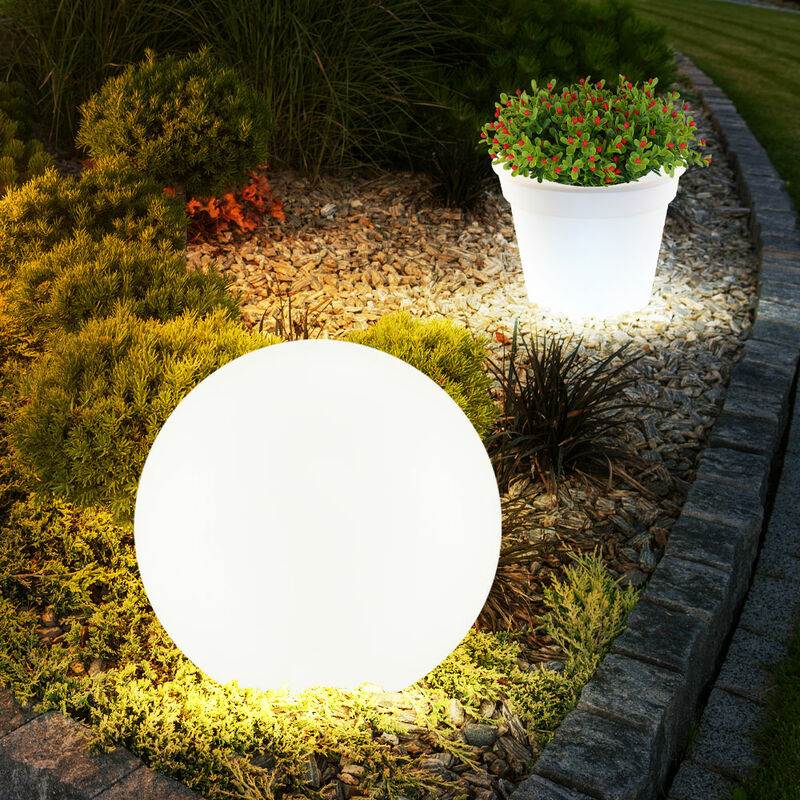 Juego de 2 LED Solar Plug Lamp Terrazas del jardín Decoración al aire libre Maceta Stand Lámpara blanco