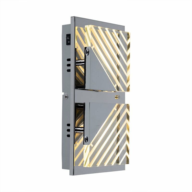 Lámpara de pared lámpara de pared lámpara de dormitorio lámpara de cocina, lámpara de cocina lámpara de salón, 10W LED COB 700lm, acrílico aluminio cromado, L x A en cm: 29x15