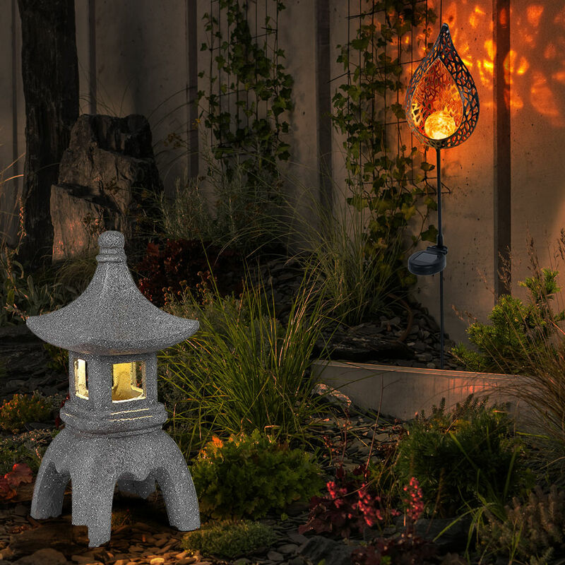 Luz solar para decoración de jardín, luz LED para exteriores, luz de punta de tierra, lámpara decorativa, lámpara de mesa, diseño de llama, LED, juego de 2