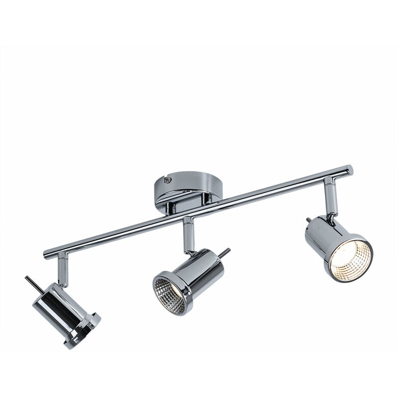 Lámpara de techo, lámpara de techo LED de 3 llamas, barra de luz, foco de techo con focos móviles, foco orientable, 3x LED 5W 400lm blanco cálido, L 43 cm