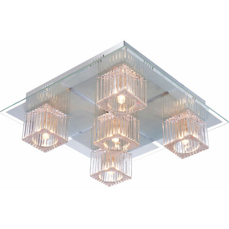 La luz de techo metálico de vidrio sala de estar lámpara de techo de