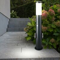 LED exterior de pie lámpara de jardín detectores de movimiento enchufes acero inoxidable caminos lámpara 