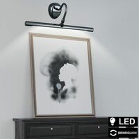 Lámpara de pared LED spot ajustable sala de estar imágenes lámpara de luz diurna cromo negro 5118BC