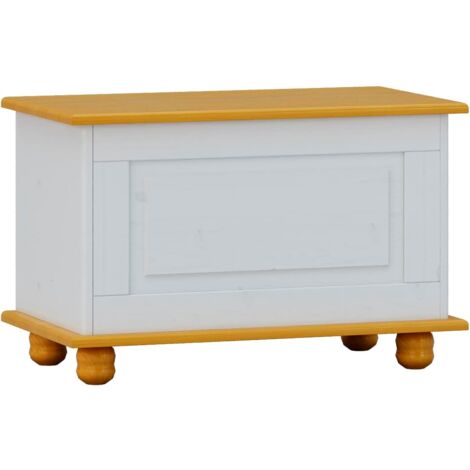 Baul , pino macizo, Moblit, serie Canet, medidas: (46x70x39) cm ( altoxanchoxfondo), color blanco-miel