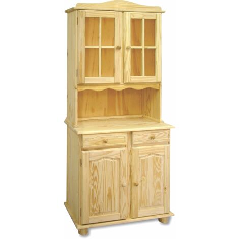 Alacena de 4 puertas , pino macizo, Moblit, serie Canet, medidas: (197x88x42) cm ( altoxanchoxfondo), sin barnizar