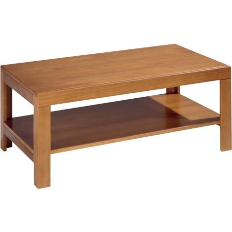 Mesa centro rectangular , pino macizo, Moblit, serie Kalpe, medidas: (45x110x55) cm ( altoxanchoxfondo), color cerezo