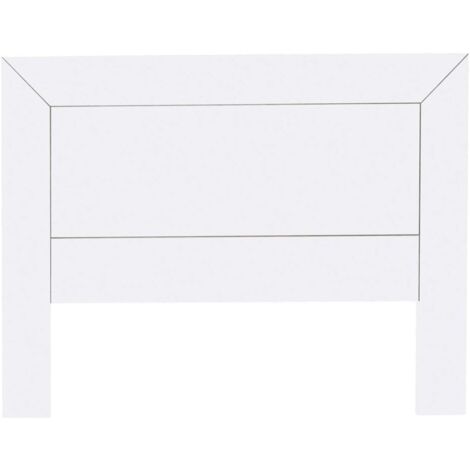 Cabecero para somier de 135 cm , pino y Mdf macizo, Moblit, serie Kalpe lacado, medidas: (110x145x2) cm ( altoxanchoxfondo), color blanco
