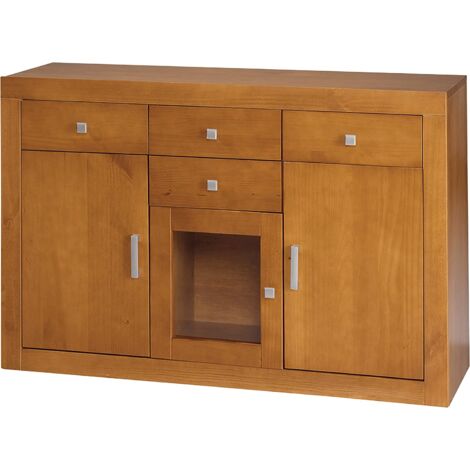 APARADOR 3 Puertas, 4 CAJONES RECTO. Cerezo, MEDIDAS  85X130X42, (Alto/Ancho/Fondo)