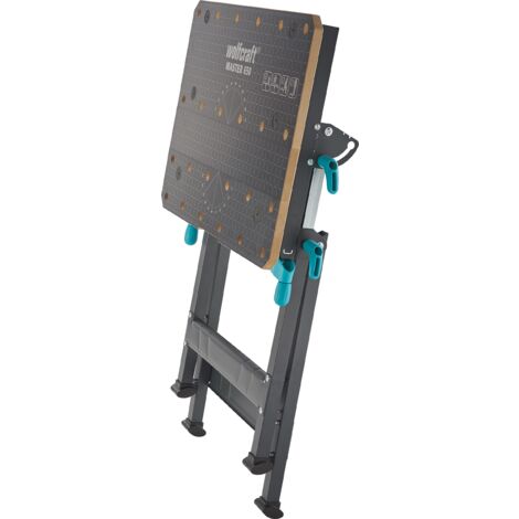 wolfcraft I MASTER 650 ERGO Spann- und Arbeitstisch  I 6870000 I stufenlos höhenverstellbar, zusätzliches Einlegebrett um Arbeitsfläche zu erweitern I Spanntisch I Arbeitstisch I Werktisch I Werkbank