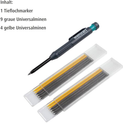 wolfcraft I Tieflochmarker-Set I 8661000 I Zum Anzeichnen an schwer zugänglichen Stellen, ideal für den Einsatz in Bohrlöchern I Arbeiten mit Schablonen (1/5)