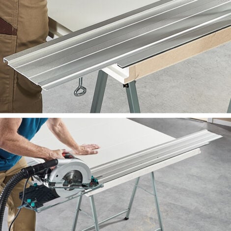 wolfcraft I FKS 145 Führungsschiene I 6913000 I für netzbetriebene und Akku- Handkreissägen geeignet, für Schnitte bis 110 cm, platzsparende Aufbewahrung