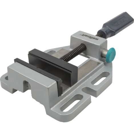wolfcraft I Maschinenschraubstock I 3423000 I mit Schnellverstellung, Stahlbacke mit horizontalen V-Nuten zum Spannen von Rundmaterialien I Stahl-Trapezspindel