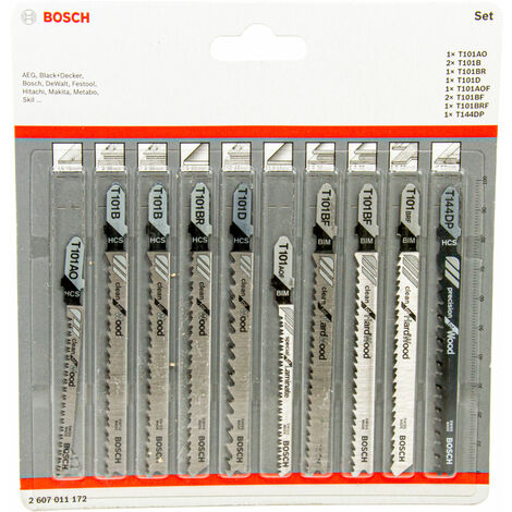 Bosch Professional Stichsägeblatt 10-tlg. Set Holz Hartholz, Clean für Precision