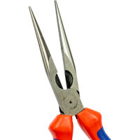 Knipex Flachrundzange mit Schneide, Storchschnabelzange 200 mm, 2-Komponenten-Griff
