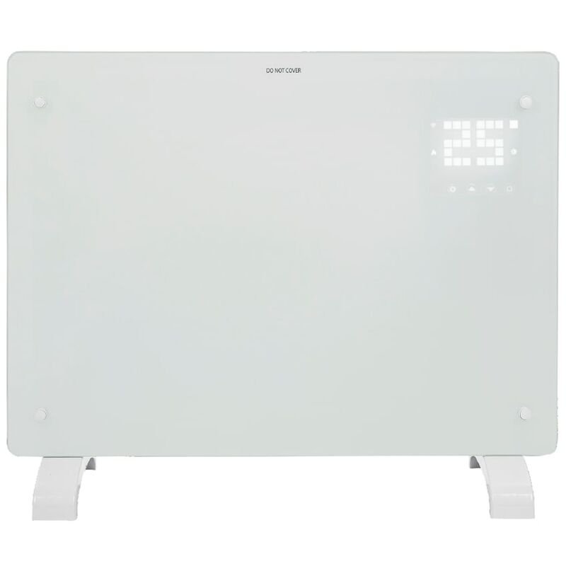 Devola Designer 1.5kW Smart Glass Panel Heater with Timer White - DVPW1500WH
