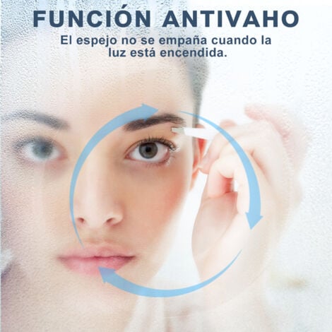 SONNI Espejo Baño con Luz Antivaho 100x60 cm Espejo Baño LED Pared con Interruptor Táctil,Bajo Consumo