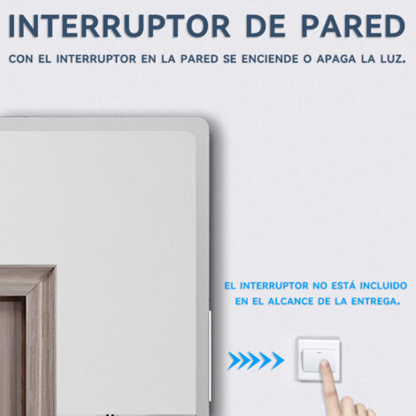 SONNI Espejo de baño LED espejo de pared para baño IP44 60x50cm