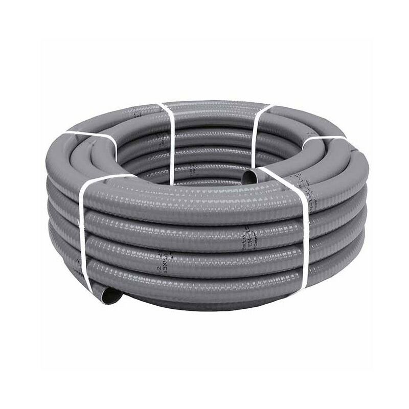 Flexibles PVC-Hydrotube graues Rohr Ø 32 mm - Rolle 25 Meter