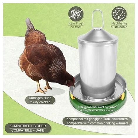 Hühnertränke 25 Liter - Algenschutz Kunststoff Mit Einstellbarem Wasserstand