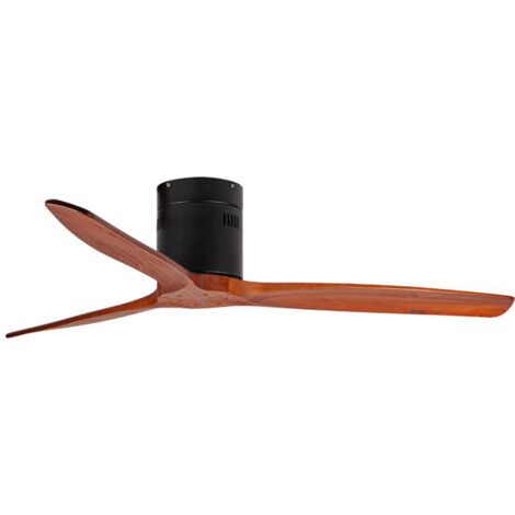 Deckenventilator von 132 cm  Fernbedienung  Leise  3 Holzblätter in Naturholz  Höhe 23,2 cm  Winter-Sommer-Modus