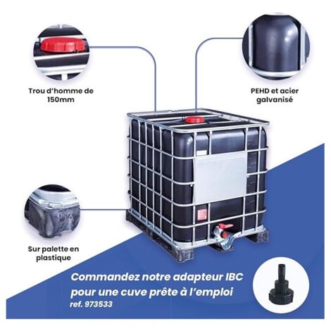Regenwasserspeicher Schwarz AntiUV Graf, IBC, Behälter 1000 Liter