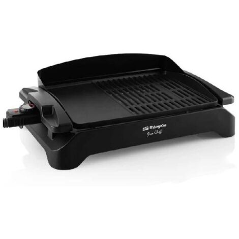 Elektrischer Tischgrill von Orbegozo. Leistung 2.000 W. Doppelzone (Grill und Bügeleisen).