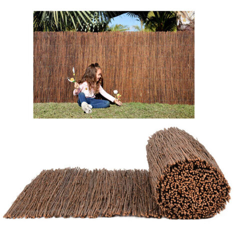 Weidenzaun mit mehreren Ruten, 1,5 x 3 Meter, 95% Sichtschutz, empfohlen für Schatten oder zur Begrenzung Ihres Gartens.