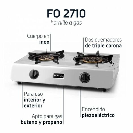 INTEC Gaskochplatte 1 Flamme 1500W - Mobile Kochplatte Für Camping & Garten - Butan/Propan