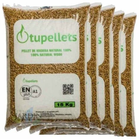 150 kg 100 % natürliche Holzpellets zum Heizen.  Praktische, bequeme und effiziente Nutzung.