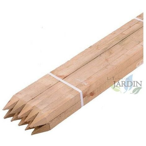 20 x Nachhilfepfosten aus Holz 200 cm, Durchmesser 3 cm, quadratischer