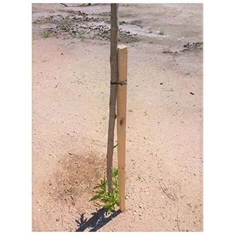 20 x Nachhilfepfosten aus Holz 200 cm, Durchmesser 3 cm, quadratischer