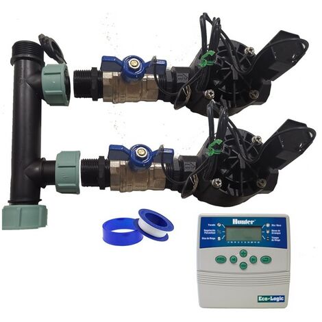 Gartenbewässerungsset 2 Zonen mit ELC401 24V Steuergerät und Magnetventilen Rain Bird HV 1